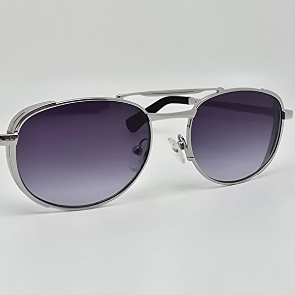 Clocks and Colours Fast Lane Silver Frame Black Gradient Lens Aviator Sunglasses - Picture 6 of 12